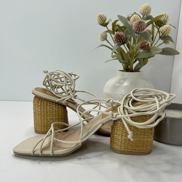 Dolce Vita Nika Strappy Block Heel Sandals Square Toe Cream Women’s US 10 NWOB - Picture 7 of 11